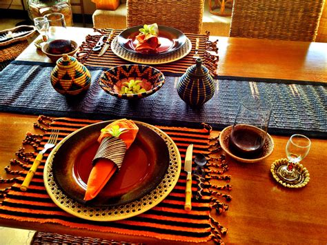 african table decor|african themed table settings.